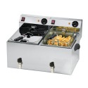 8+8 LITER ELECTRIC FRYER WITH DRAIN TAP