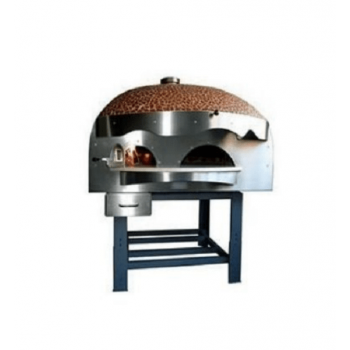 Wood-fired oven with separate combustion chamber for 9 pizzas with mosaic decoration