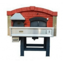 Rotating base wood-fired oven with separate combustion chamber