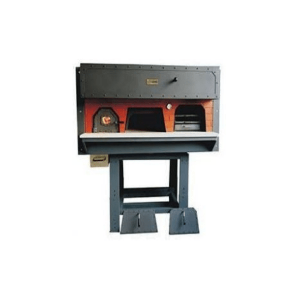 Wood-fired pizza oven with separate combustion chamber and barbecue