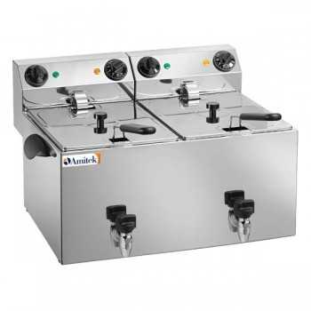 6+6 LITER ELECTRIC FRYER WITH DRAIN TAP