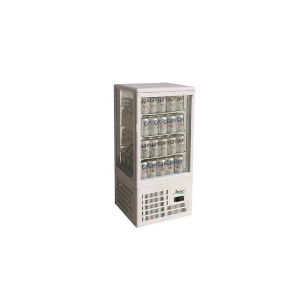 REFRIGERATED COUNTER DISPLAY FOR DRINKS - GLASS ON 4 SIDES Capacity 58 liters