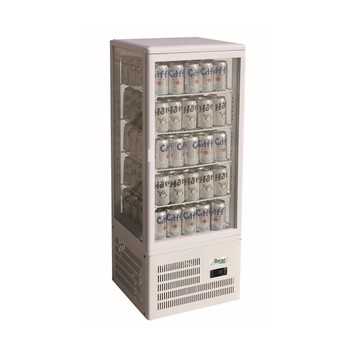 REFRIGERATED COUNTER DISPLAY FOR DRINKS - GLASS ON 4 SIDES - Capacity 98 liters -