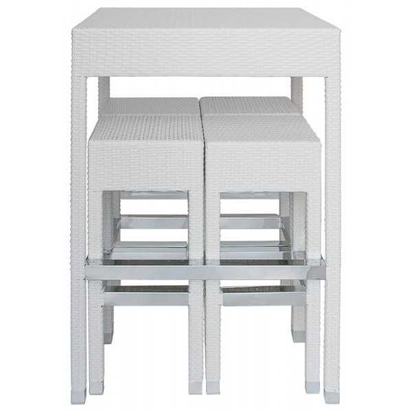 SET TABLE + 4 STOOLS Aluminum structure