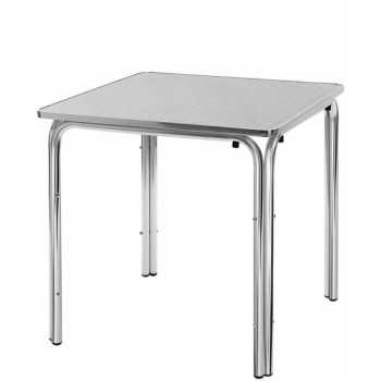 SQUARE TABLE with aluminium frame