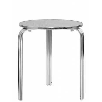 Round table with aluminium structure