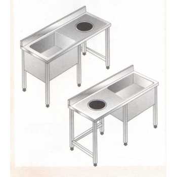 OPEN STAINLESS STEEL SINK WITH 1 BASIN CLEARANCE DEPTH 70 CM