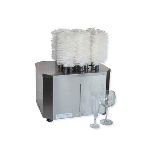 AUTOMATIC DRYER WITH ROTATING BRUSHES FOR GLASSES