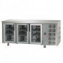 GN 1/1 REFRIGERATED TABLE AT NORMAL TEMPERATURE 3 DOORS WITH STAINLESS STEEL TOP