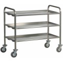 MULTIPURPOSE STAINLESS STEEL TROLLEY WITH 3 SHELVES MAX CAPACITY 200KG