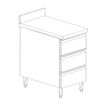 STAINLESS STEEL CABINET TABLE WITH DRAWER BACKPACK