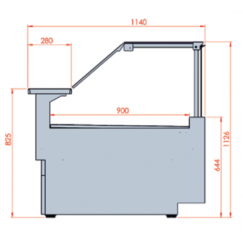 HORIZONTAL REFRIGERATED SHOWCASE M SERIES - DEPTH 114 cm