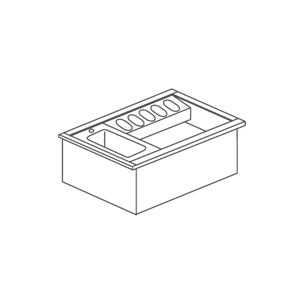 BUILT-IN COCKTAIL WORKSTATION WITH STAINLESS STEEL SINK