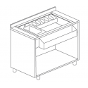 BUILT-IN COCKTAIL WORKSTATION WITH SINK ON STAINLESS STEEL CABINET