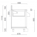 BUILT-IN COCKTAIL WORKSTATION WITH SINK ON STAINLESS STEEL CABINET