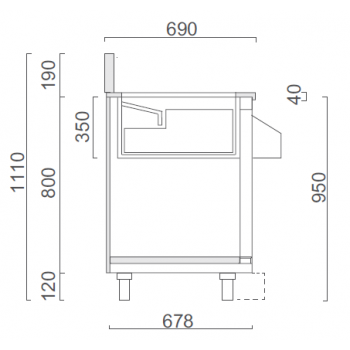 BUILT-IN COCKTAIL WORKSTATION WITH SINK ON STAINLESS STEEL CABINET