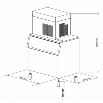 350 kg TANK FOR FLAKE ICE MAKERS