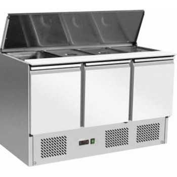 3 DOOR SALADETTE WITH LID PREPARED FOR 4 GN 1/1 PANS