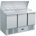 3 DOOR SALADETTE WITH LID PREPARED FOR 8 GN 1/6 PANS