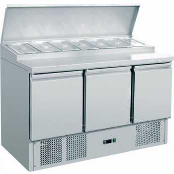 3 DOOR SALADETTE WITH LID PREPARED FOR 8 GN 1/6 PANS