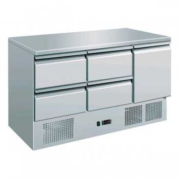 SALADETTE WITH 1 DOOR AND 2 STAINLESS STEEL DRAWERS