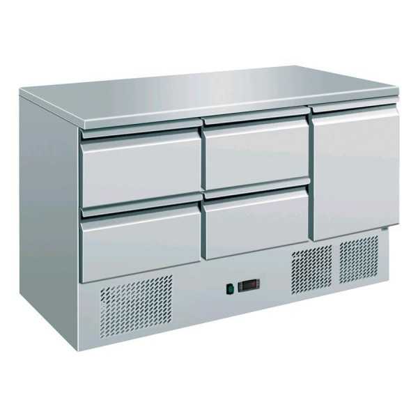 SALADETTE WITH 1 DOOR AND 2 STAINLESS STEEL DRAWERS