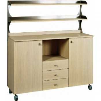 HIGH ROOM CABINET WITH 2 DOORS AND 3 DRAWERS - L.136 x D.48 x H.155 cm