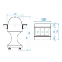 REFRIGERATED WOODEN TROLLEY WITH PLEXIGLASS DOME - CAPACITY: 3 GN 1/1 TANKS - L.111 x D.112 x H.125 cm