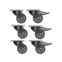 KIT OF 6 WHEELS FOR PIZZA COUNTER (3 WITH BRAKE)