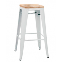 Painted metal stool with wooden seat Model 1082