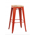 Painted metal stool with wooden seat Model 1082