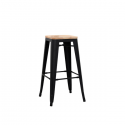 Painted metal stool with wooden seat Model 1082