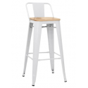 Painted metal stool with wooden seat Model 1083