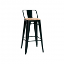 Painted metal stool with wooden seat Model 1083