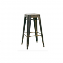 Antique effect painted metal stool Model 1061