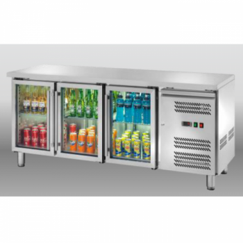 REFRIGERATED COUNTER WITH THREE GLASS DOORS - TEMPERATURE -2 / +8 °C - L.179