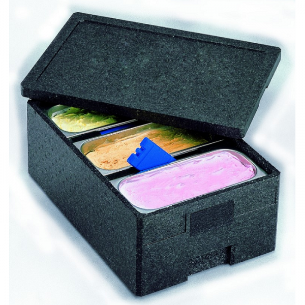 ISOTHERMAL POLYPROPYLENE CONTAINER FOR ICE CREAM PAN HOLDER - L.61 x D. 43 x H.25 cm