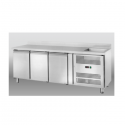 REFRIGERATED TABLE 3 DOORS WITH SINK AND BACKPACK - DIMENSIONS: L.202 x D.70 x H.96 cm