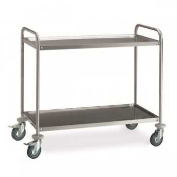 2-TIER STAINLESS STEEL SERVING TROLLEY