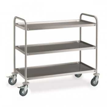 3-TIER STAINLESS STEEL SERVING TROLLEY