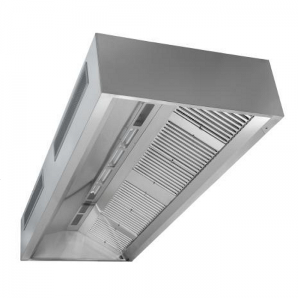 WALL HOOD WITH COMPENSATION WITH LABYRINTH FILTERS (WITHOUT MOTOR) - DEPTH 110 cm