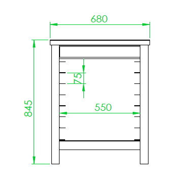 OVEN SUPPORT - L.61 x D.68 x H.85 cm - TRAY RACKS FOR 8 GN 1/1 TRAYS