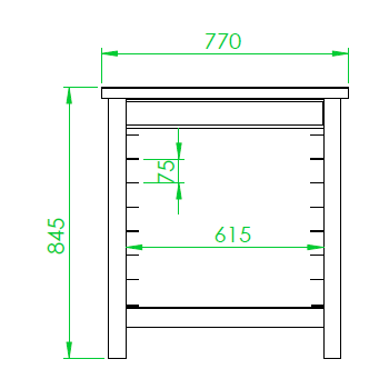 OVEN SUPPORT - L.77 x D.66 x H.85 cm - TRAY RACK FOR 8 TRAYS 60 x 40 cm