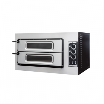 ELECTRIC OVEN FOR 2 45cm PIZZAS WITH TWO CHAMBERS AND GLASS DOORS