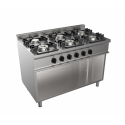 Gas cooker with 6 burners on Easy Line compartment