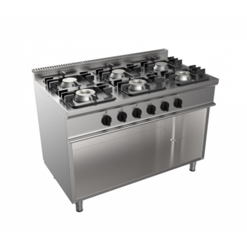 Gas cooker with 6 burners on Easy Line compartment