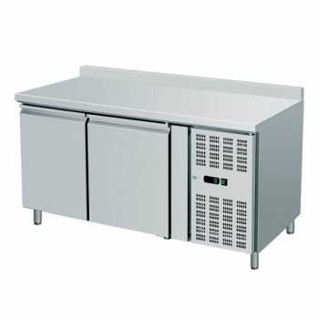 2 door freezer table with splashback - L.136 x D.70 x H.96 cm