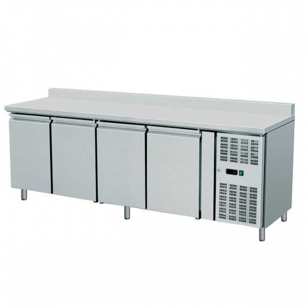 4-door freezer table with splashback - L.223 x D.70 x H.96 cm