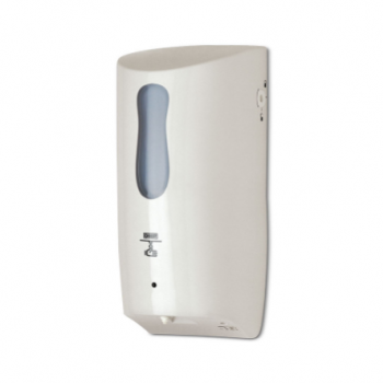 Automatic soap and sanitizing gel dispenser in white ABS 1 liter