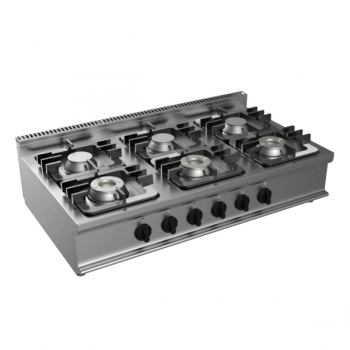 Gas cooker with 6 burners,...